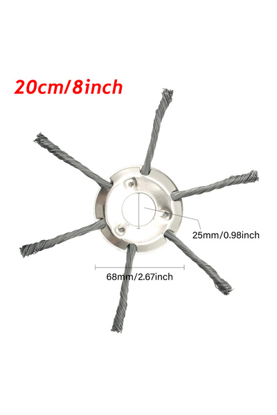 Choice6 1pc 8inch 6claws LUSQI 6/8/9inch Steel Wire Wheel Head Grass Trimmer ...