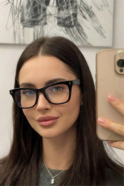 Chunky Frame Night Women's Cat Black Frame Blue Block Blue Light Filtered Scr...