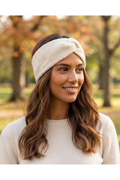 Fonem Women's Gilsel Woolen Bandana Fo 1134 Ecru Twisted/Cross Front Detailed...