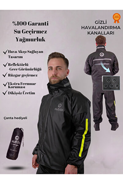 OUTDO Kurye Yağmurluğu %100 garantili su geçirmez Alt Üst Ekonomik Takım