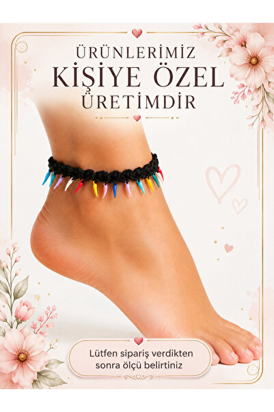 NEHOLİA Hand Knitted Colorful Beaded Anklet Women's Summer Bohemian Ankle Acc...