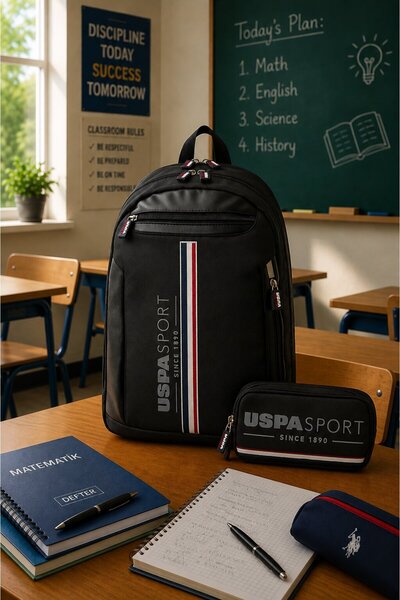 U.S. Polo Assn. يو إس بولو. أسن. مجموعة حقائب مدرسية للجنسين PLSET2437880