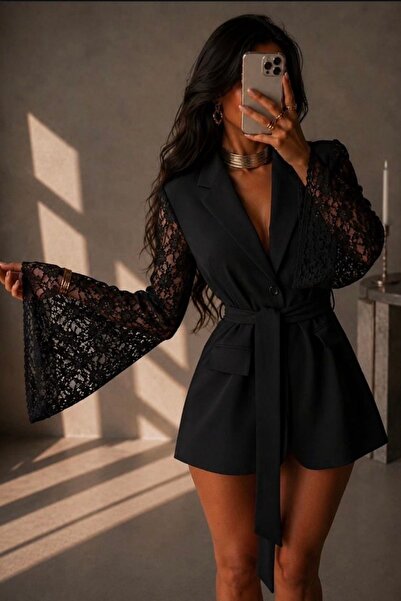 Generic Brand Sleeve Lace Detailed Jacket Dress