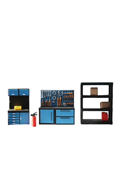 Choice a set of 1:64 Miniature Repair Shop Workbench Storage Scene Set Dioram...