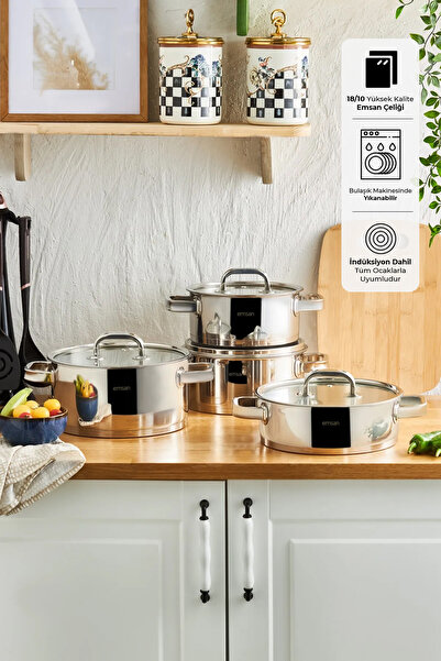 Emsan Mimosa 8 piece cookware set