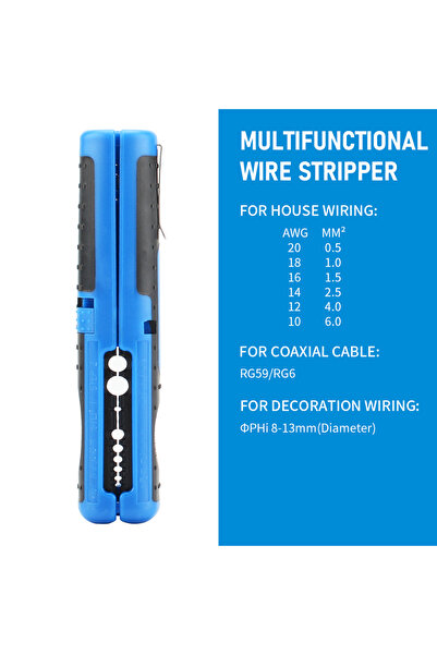 Choice Blue Portable Wire Stripper SK5 Blade Coaxial Cable RG59 RG6 Multifunc...
