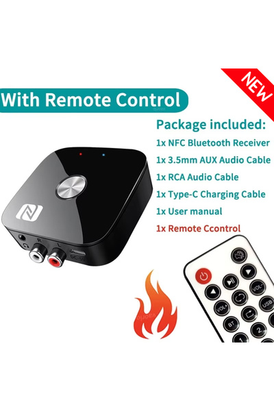 choice2 v5.3 With Remote Control NFC Bluetooth 5.3 Audio Receiver 3.5mm AUX R...