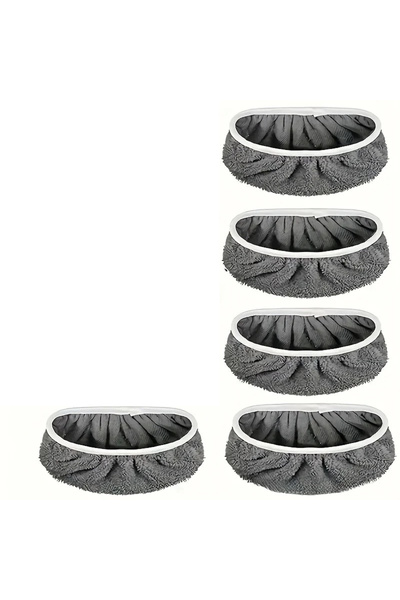 Choice 5pcs gray 5pcs Mop Pads Reusable with High Water Absorption and Fiber ...