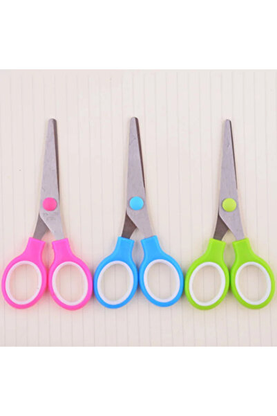 Choice 5pcs Color random 5pcs Plastic Handle Hand Scissors Stainless Steel Of...