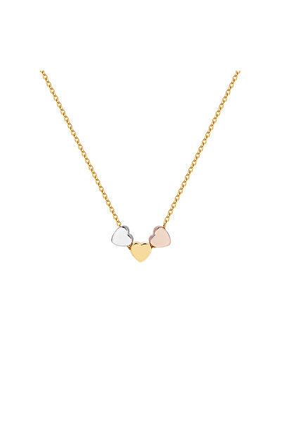 Choice 3 Colors Fashion Tiny 3 Colors Heart Charms Pendant Necklaces for Wome...