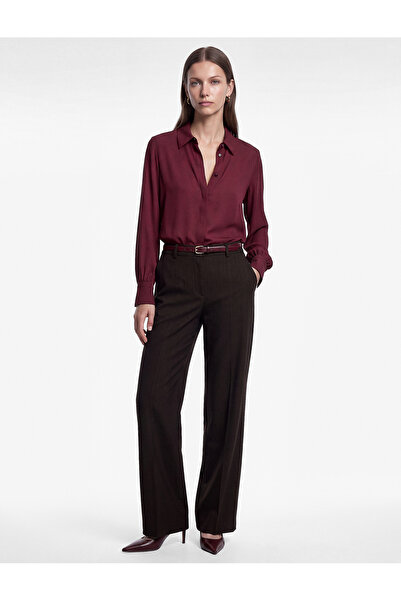 Koton Crepe Fabric Buttoned Classic Collar Long Sleeve Shirt
