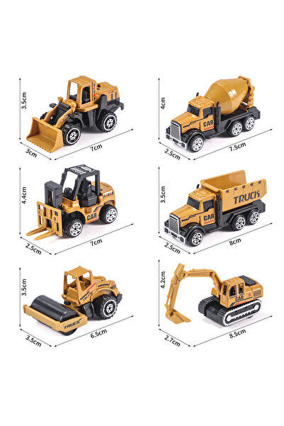 Choice 6pcs 6pcs/Set Alloy Crane Truck Car Parking Lot Toys Engineering Vehic...
