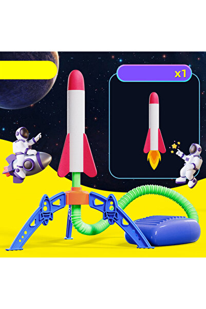 Choice1 ls Childrens Air Rocket Foot Pump Launcher Flying Toys Game Set Jump ...