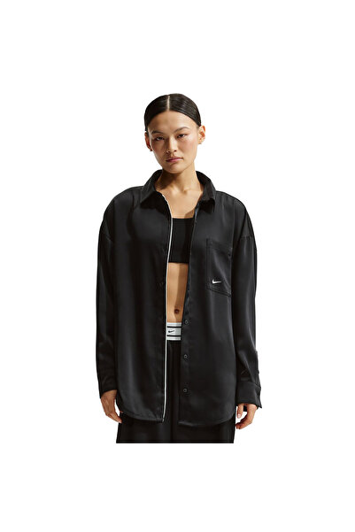 Nike W NSW OFFLN WVN STN LS TOP IM0575-010 Μαύρο