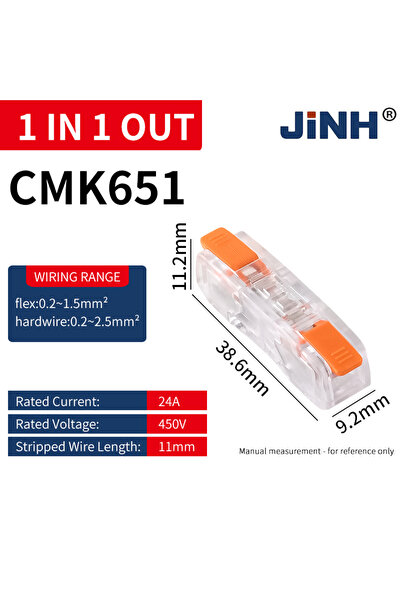 Choice6 20pcs CMK651 10/20/50PCS Transparent Electrical Wire Connector Univer...