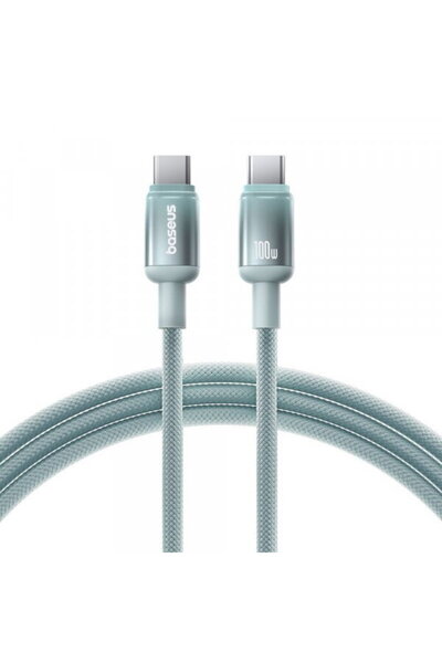 Baseus Cablu Date si Incarcare USB-C - USB-C Discolor, 100W, 1m, Albastru Ver...