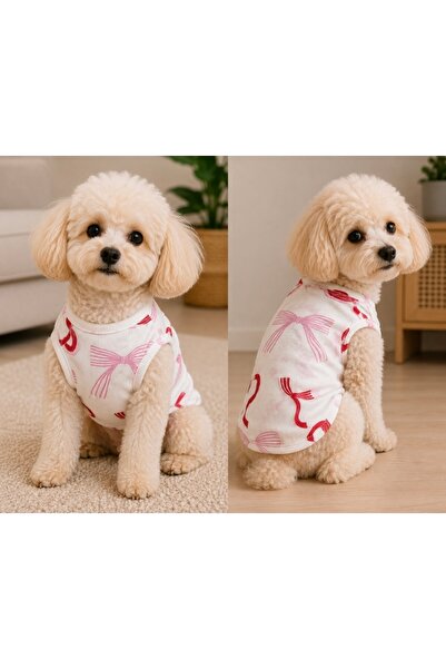 kedi köpek kıyafeti fıyonk desen tshirt