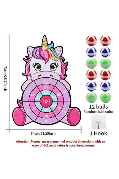 Choice Unicorn 12 Balls New Large Sticky Ball Dart Board Children's Puzzle To...