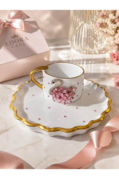 luxurychampagnetr Tek Kişilik Kuğu Tasarımlı Lüks Kahve Fincanı – Nişan, Söz ...
