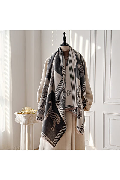 Choice1 GRAY Fashion Faux Cashmere Winter Scarf For Women Vintage Pattern And...