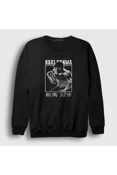Presmono Unisex crna jakna Hanma Baki anime 319178tt