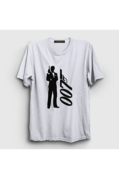 Presmono Unisex beli smoking film Džejms Bond T-shirt 258281tt