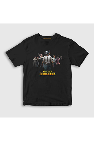 Presmono Unisex Kids Black Team Pubg T-shirt 30737tt