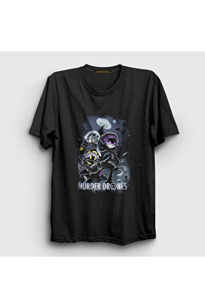 Presmono Unisex Black Poster Murder Drones T-Shirt 608841Tt