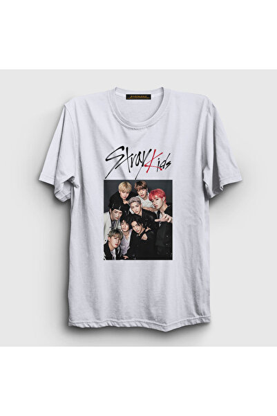 Presmono Unisex beli bend Stray Kids T-shirt 122498tt