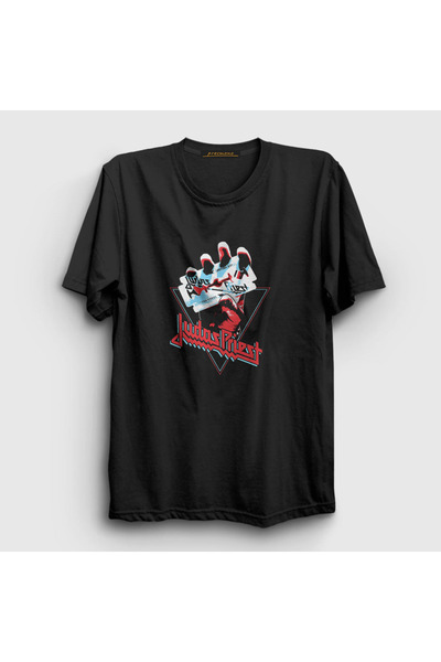 Presmono Unisex crni britanski Judas Priest T-shirt 88048tt
