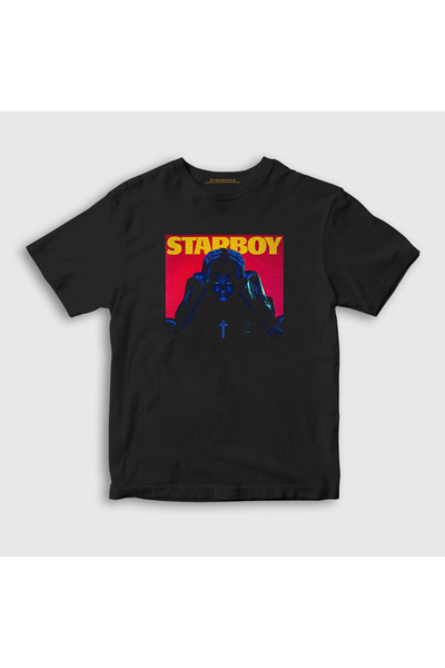 Presmono Unisex dečja crna Starboy kapa The Weeknd T-shirt 159541tt
