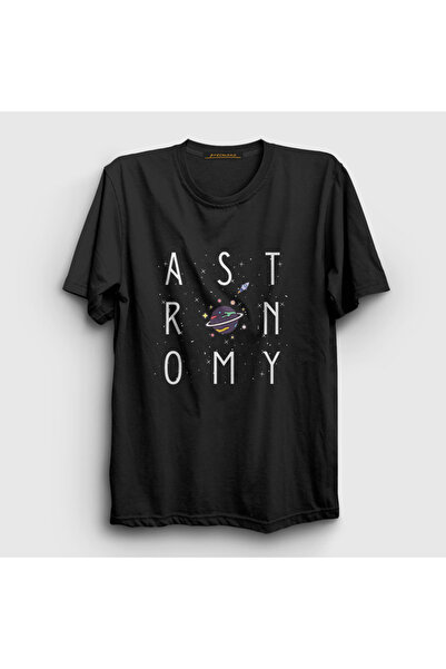 Presmono Unisex Black Space Science Astronomy Astronomy T-Shirt 478020Tt