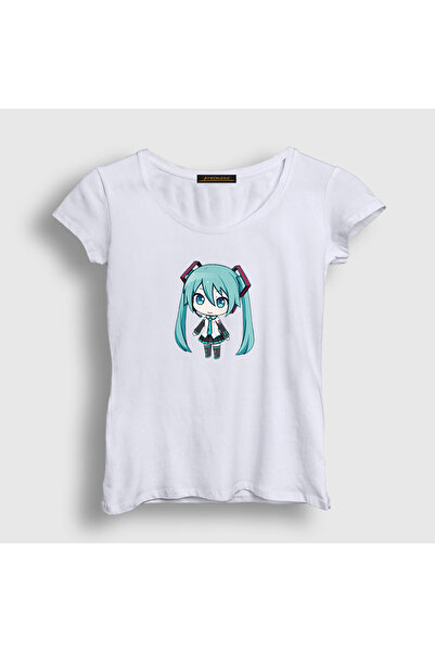 Presmono Ženska bela Hatsune Miku Chibi anime T-shirt 538131tt