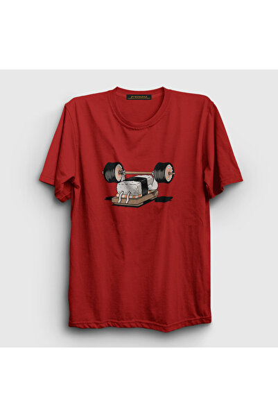 Presmono Unisex crvena teretana fitnes bodibilding suši T-shirt 509293tt