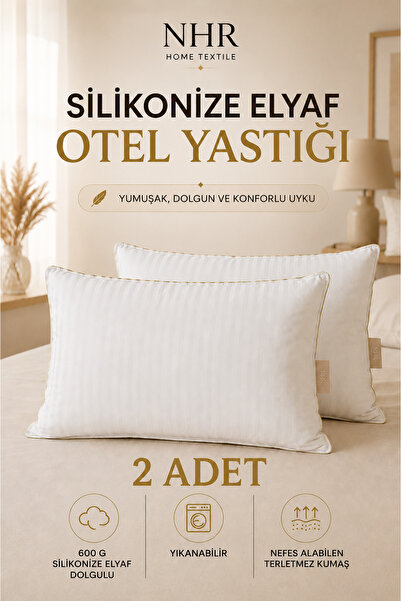 Genel Markalar Silikonize Elyaf Otel Yastığı, Pamuklu Kumaş / 50x70 650gr / 2...