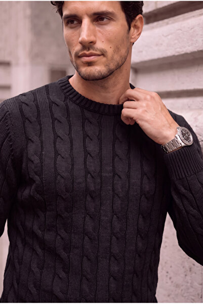 Valiberta Leone Anti-Peeling Anti-Pilling Hairless Knitted Crew Neck Men's Sw...