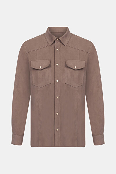 W Collection BEJ ÇITÇITLI SÜET CEKET