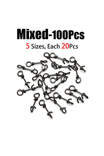 Choice Mixed Topranc 100Pcs Fishing Fastach Clips Lure Connector Snap Quick F...