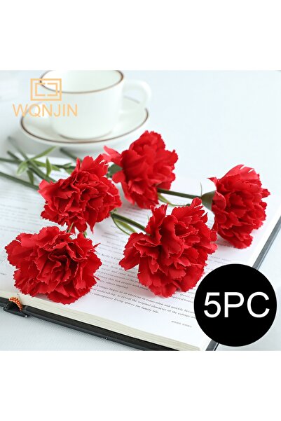 Choice1 red 5PCS,Red Carnations Artificial Silk Flowers Bouquet Wedding Party...