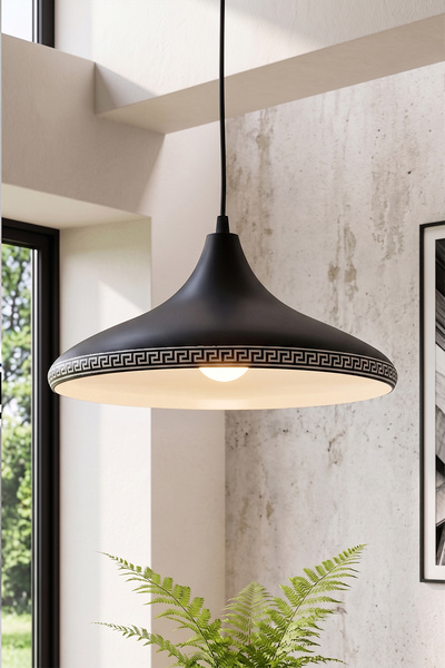 Marrien Nova Luxury Modern Tekli Siyah Metal Sarkıt (35 cm) Salon, Mutfak & C...