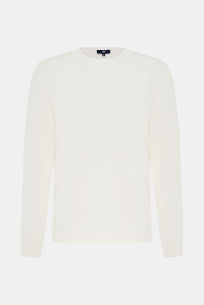 W Collection EKRU BİSİKLET YAKA UZUN KOLLU SWEATSHIRT