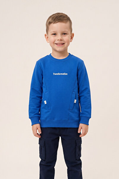 CRASSİ Erkek Çocuk Sweatshirt Baskılı Uzun Kollu 2 İplik Penye Kumaş %100 Pam...