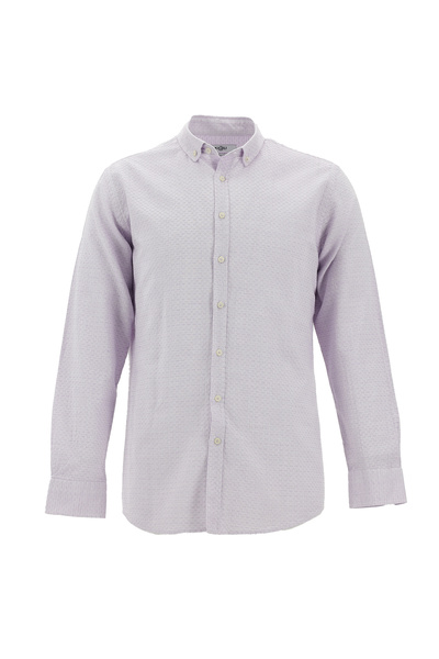 Kiğılı Uzun Kol Slim Fit Dar Kesim Spor Pamuk Gömlek
