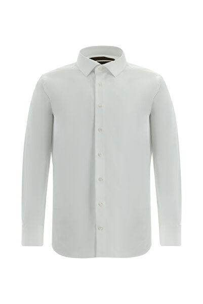 Abdullah Kiğılı Long Sleeve Slim Fit Non Iron Classic Satin Cotton Shirt