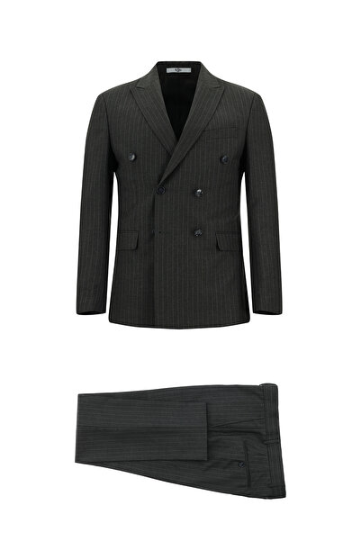 Kiğılı 7 Drop Slim Fit Slim Fit Striped Double-Breasted Piece Suit