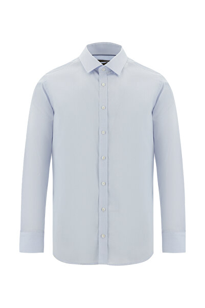 Abdullah Kiğılı Non Iron Slim Fit Long Sleeve Cotton Shirt - Classic Patterned