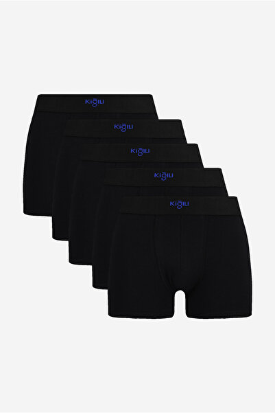 Kiğılı Premium 5'li Pamuklu Likralı Rahat Esnek Boxer Seti (Damat Bohçası - Ç...