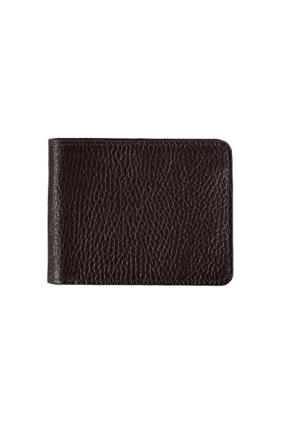 Abdullah Kiğılı Patterned Horizontal Leather Wallet with Coin Compartment