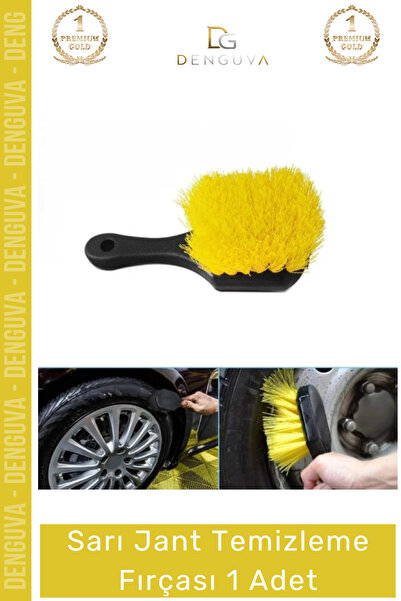 Denguva #TemizlemeFırçası Sarı Ergonomik Saplı Profesyonel Oto Bakım Ürünü Gü...