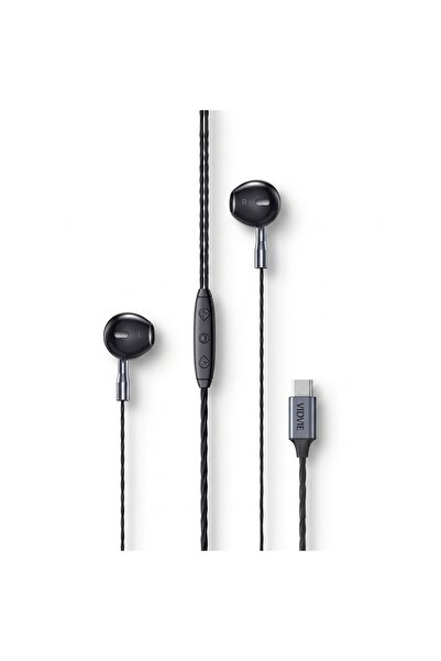Vidvie Type-C Semi-In-Ear Wired Earphones with Mic - Black